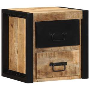[4015953] Szafka nocna 40x35x25 cm lite drewno surowe mango