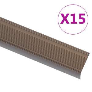 [146741] Listwy schodowe w kształcie litery L 15 szt. Aluminium 90 cm
