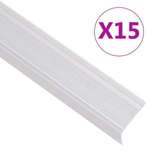[146757] Listwy schodowe w kształcie litery L 15 szt. Aluminium 100 cm