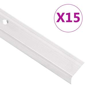 [146760] Listwy schodowe w kształcie litery L 15 szt. Aluminium 100 cm