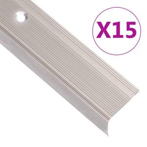 [146748] Listwy schodowe w kształcie litery L 15 szt. Aluminium 90 cm