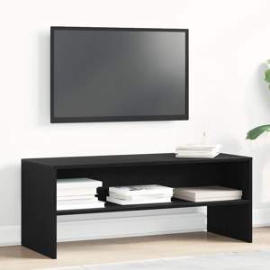 [862392] Szafka RTV Czarny Dąb 100x40x40 cm Drewno klejone