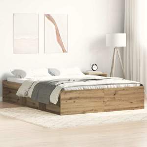 [3328884] Rama łóżka bez materaca Artisan Oak 140x190cm Drewno klejone