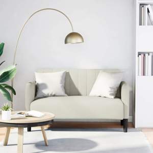 [4100594] Sofa dwuosobowa kremowa 109 cm aksamitna
