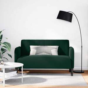 [4100589] Sofa dwuosobowa Ciemnozielona 109 cm Aksamit