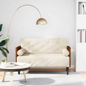 [4100606] Sofa dwuosobowa z poduszkami 110 cm len