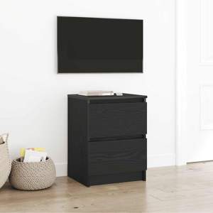 [861770] Szafka pod TV, czarna, 40x35x54 cm, materiał drewnopochodny