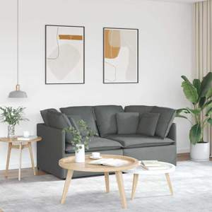 [3321238] Sofa modułowa z poduszkami Tkanina Ciemnoszara