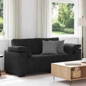 [4105272] Sofa dwuosobowa czarna 180x77x82 cm aksamitna