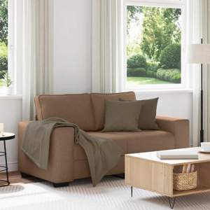 [4105160] Sofa 2-osobowa brązowa 160x77x82 cm tkanina