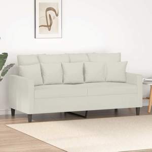 [359311] Sofa 2-osobowa, kremowy, 140 cm, tapicerowana aksamitem