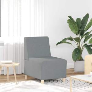 [4108468] Modułowa sofa bez podłokietników, jasnoszara, 55 cm, materiał