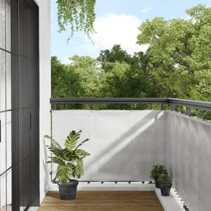 [4000008] Parawan balkonowy, jasnoszary, 90x400 cm, 100% poliester Oxford
