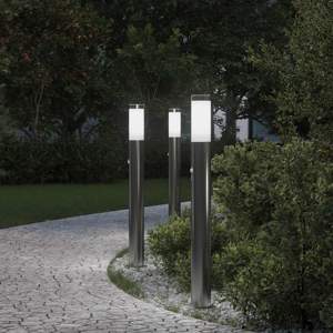 [4006008] Lampy słupkowe z czujnikiem, 3 szt., 80 cm, stal nierdzewna, IP44