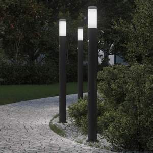 [4006034] Lampy słupkowe z czujnikiem, 3 szt., 110 cm, stal nierdzewna, IP44