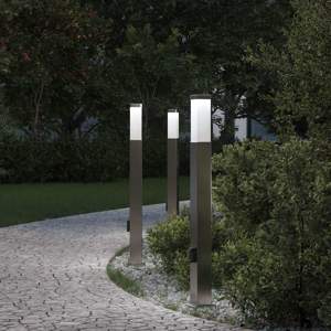 [4006062] Słupki oświetleniowe z wyjściem 3 szt. 80 cm Stal nierdzewna IP44