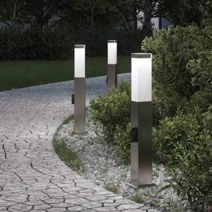 [4006060] Słupki oświetleniowe z wyjściem 3 szt. 50 cm Stal nierdzewna IP44