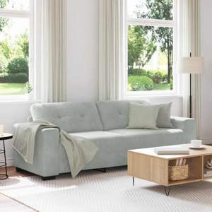 [4105134] Sofa 3-osobowa jasnoszara 220x78x80 cm aksamitna