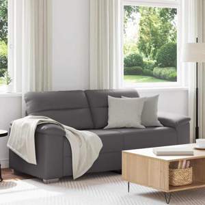 [4105340] Sofa 2-osobowa szara 180x81x84 cm skóra ekologiczna