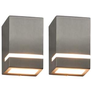 [45650] Zewnętrzne lampy ścienne, 2 szt., 35 W, srebrne, prostokątne