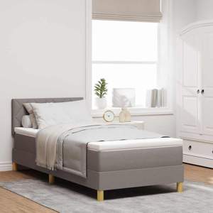 [3342482] Łóżko z sprężyną LED Ciemnoszary 90 x 190 cm tkanina