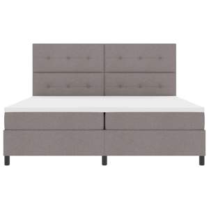 [3342897] Łóżko sprężynowe z paskami LED Ciemnoszary 200 x 200 cm tkanina