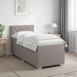 [3451844] Łóżko Box Spring z materacem i LED Ciemnoszary 90 x 190 cm