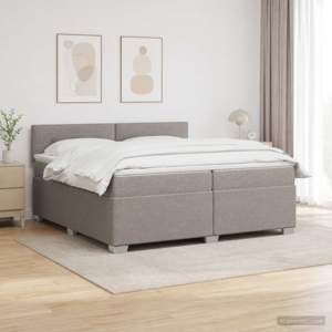 [3452026] Łóżko Box Spring z materacem i LED Ciemnoszary 200 x 200 cm