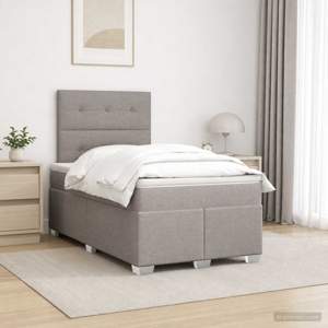 [3454828] Łóżko kontynentalne z materacem Ciemnoszary 120 x 190 cm