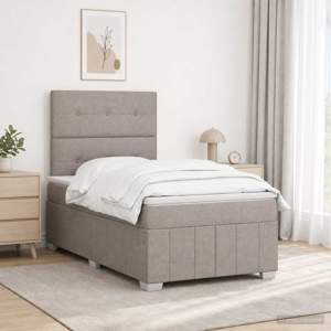 [3455560] Łóżko z box spring LED z materacem Ciemnoszary 120 x 190 cm