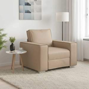 [4105043] Fotel Cappuccino 100 cm Skóra ekologiczna