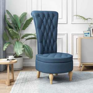 [42020685] Fotel typu slipper Niebieski 56,5 x 70 x 110 cm tkanina