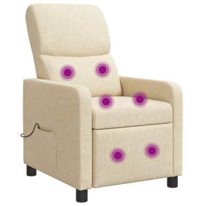 [42034836] Fotel recliner kremowy tkanina