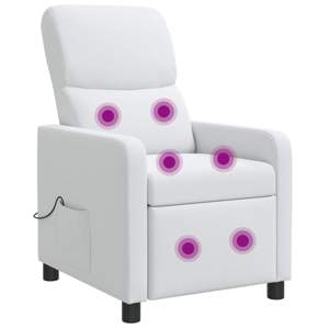 [42034838] Fotel recliner Biały tkanina