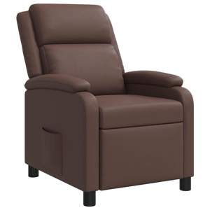 [42034843] Fotel recliner brązowy Ekoskóra