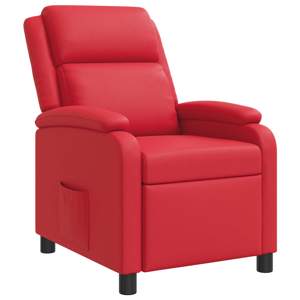 [42034846] Fotel recliner czerwony Ekoskóra