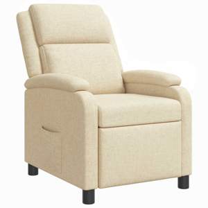 [42034856] Fotel recliner kremowy tkanina