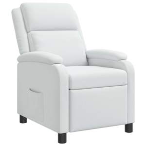 [42034858] Fotel recliner Biały tkanina