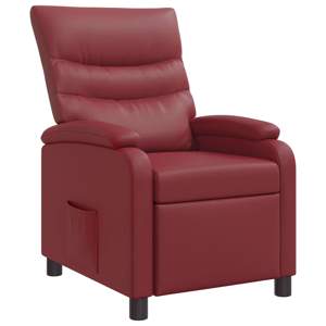 [42034885] Fotel recliner Czerwone wino Ekoskóra