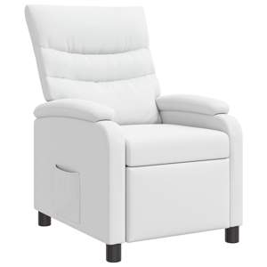[42034888] Fotel recliner Biały Ekoskóra