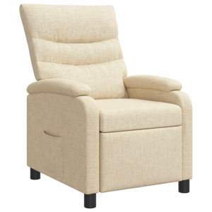 [42034896] Fotel recliner kremowy tkanina