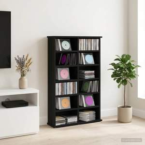 [8012732] Kabinet na płyty CD Czarny dąb 60 x 17 x 92 cm