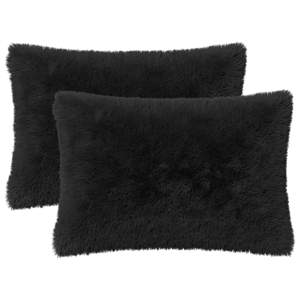 [927479] Poduszka z poduszką HEERLEN 2 szt. Czarny Fleece PV