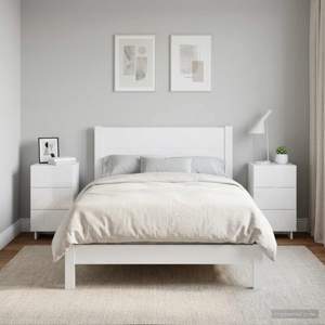 [8011432] Szafka Nocna 2 pcs Biały wysoki połysk 33,5 x 34,5 x 60 cm