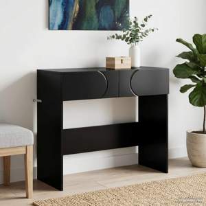 [8011640] Konsola Czarny 96,5 x 38 x 75 cm Drewno inżynieryjne