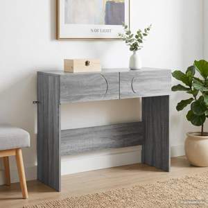 [8011645] Konsola Szary Sonoma 96,5 x 38 x 75 cm Drewno inżynieryjne