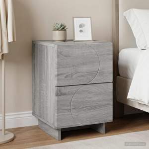 [8011399] Szafka Nocna Szary Sonoma 33,5 x 34,5 x 50 cm
