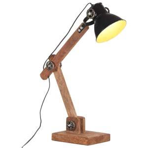 [320553] Industrialna lampa stołowa, czarna, okrągła, 58x18x90 cm, E27
