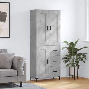 [3200005] Witrynka, szarość betonu 69,5x34x180 cm materiał drewnopochodny