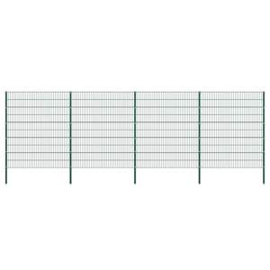 [278682] Panel ogrodzeniowy ze słupkami żelaznymi 694,5x200 cm zielony